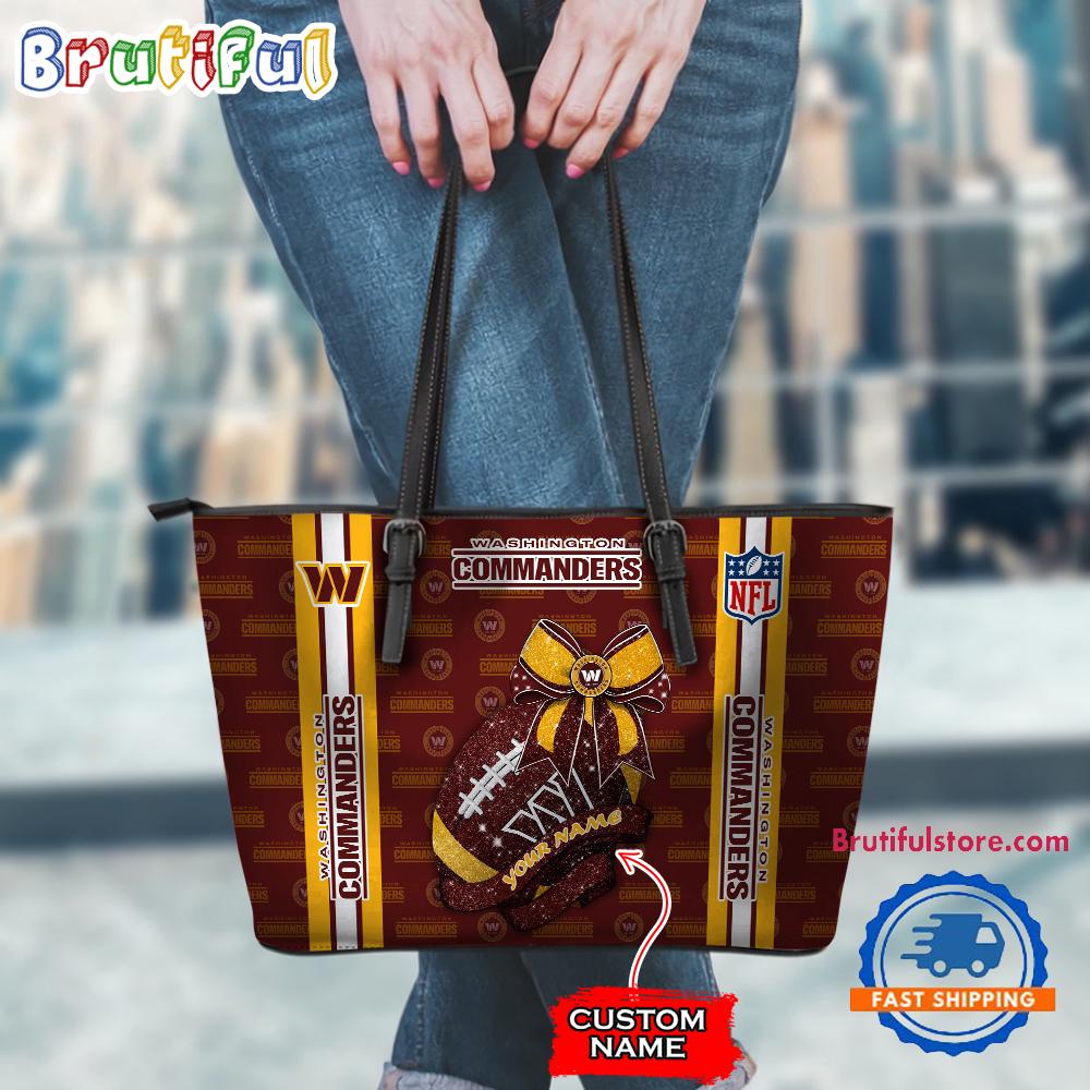 NFL Washington Commanders Football Team Women's Leather Tote Bag