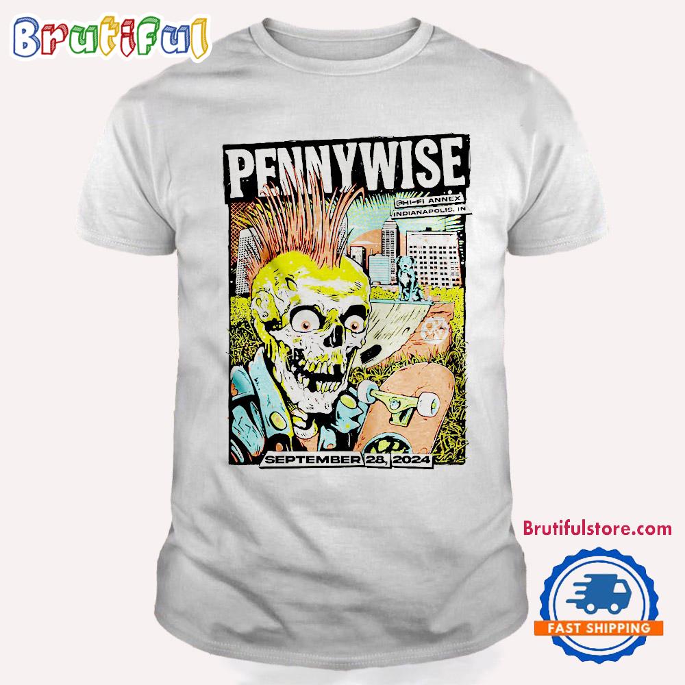 Pennywise Band September 28 2024 Live In HI-FI Indy Indianapolis IN Tour T Shirt