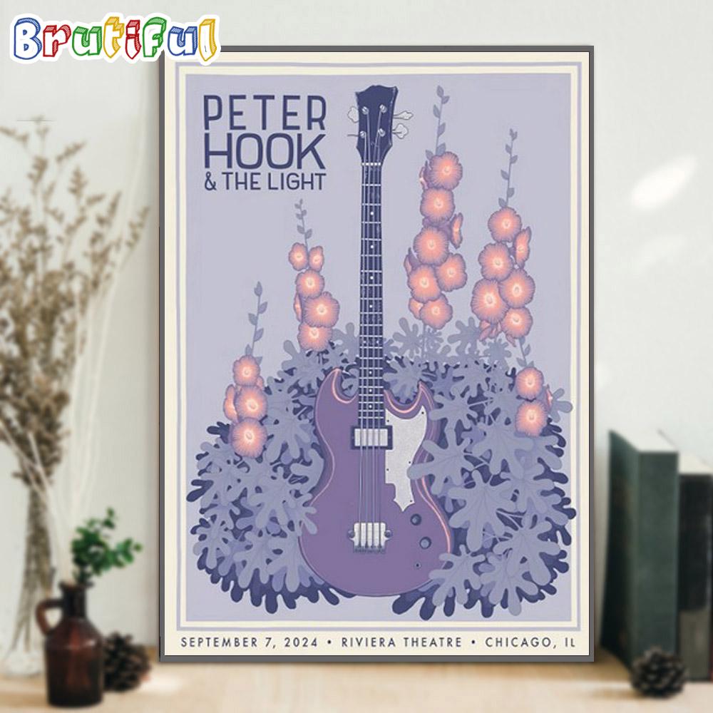 Peter Hook & The Light On Sept 7 2024 Live At Riviera Theatre Chicago IL Artist Wall Art Poster Canvas
