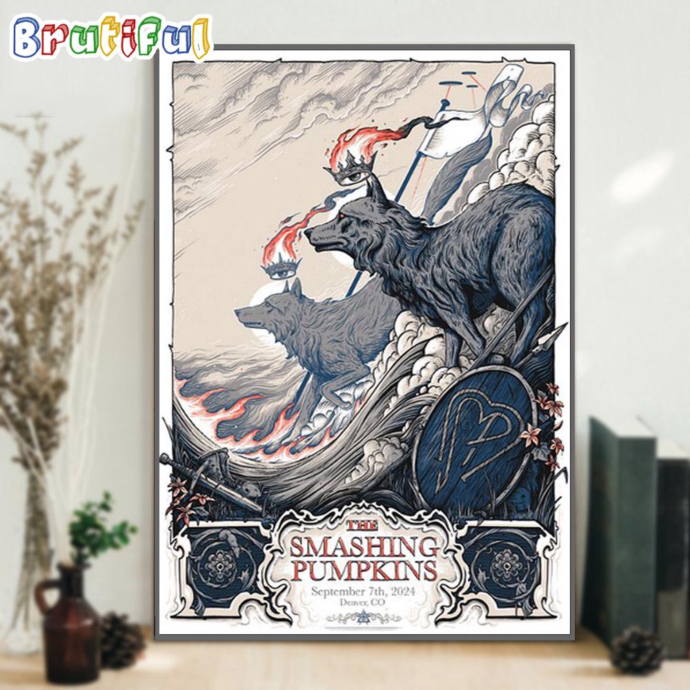 The Smashing Pumpkins Band Sept 7 2024 In Denver CO Tour Wall Art Poster Canvas