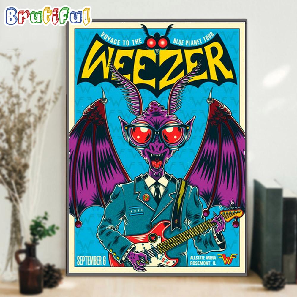 Weezer On Sept 6 2024 Live At Allstate Arena Rosemont IL Wall Art Poster Canvas