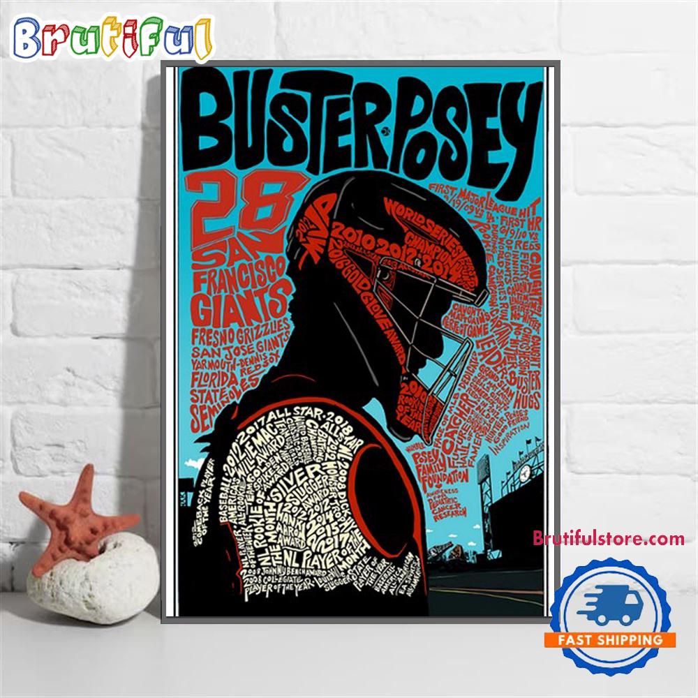 Buster Posey San Francisco Giants New Era Of Giants Baseball Wall Art Poster Canvas