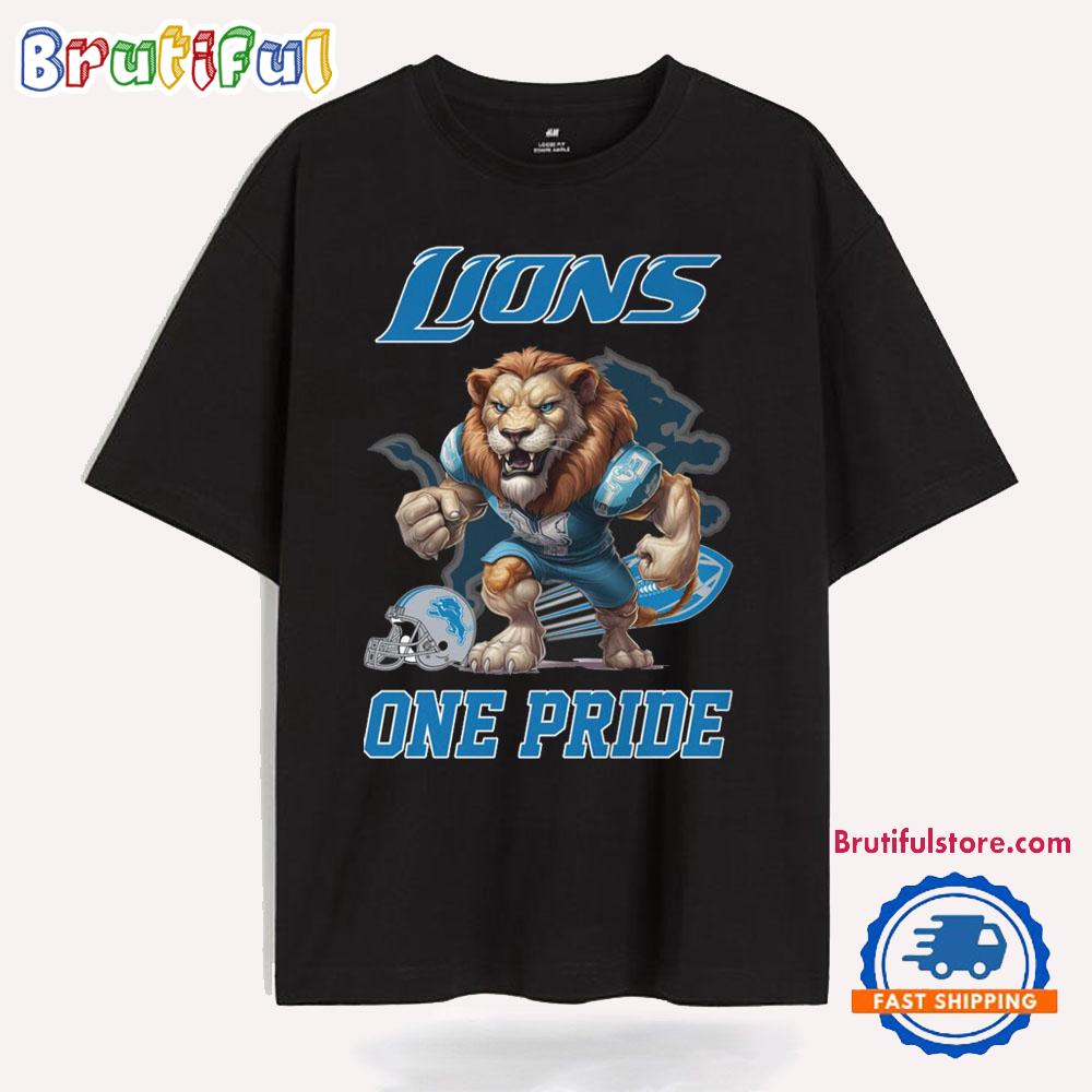 Detroit Lions NFL 2024 Mascot Football One Pride T Shirt