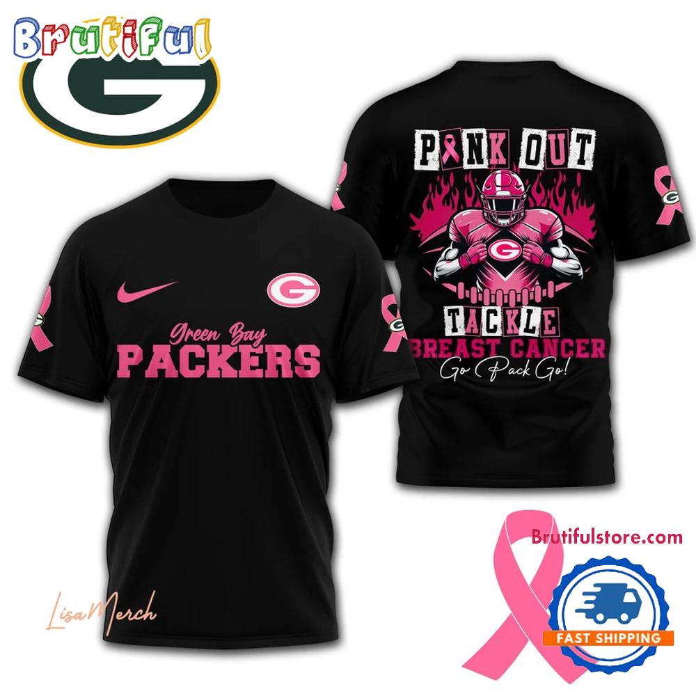 Green Bay Packers Football Pink Out Tackle Breast Cancer New Design 3D Shirt