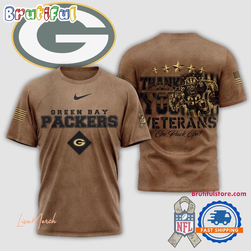 Green Bay Packers Thank You Veterans Go Pack Go T Shirt