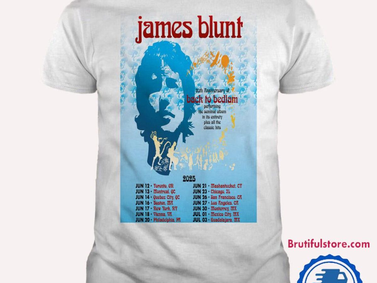 James Blunt Back To Bedlam Tour 2025 T Shirt