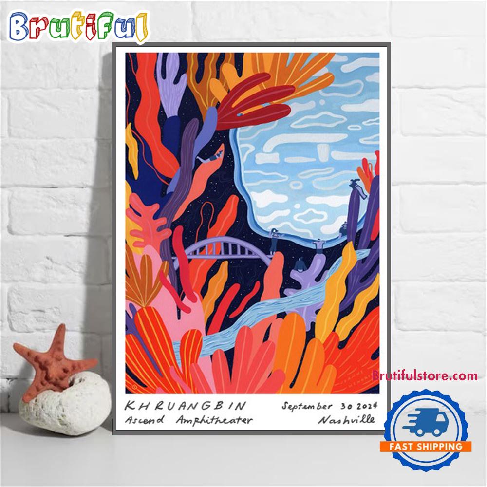 Khruangbin September 30 2024 Live At Ascend Amphitheater Nashville TN Wall Art Poster Canvas