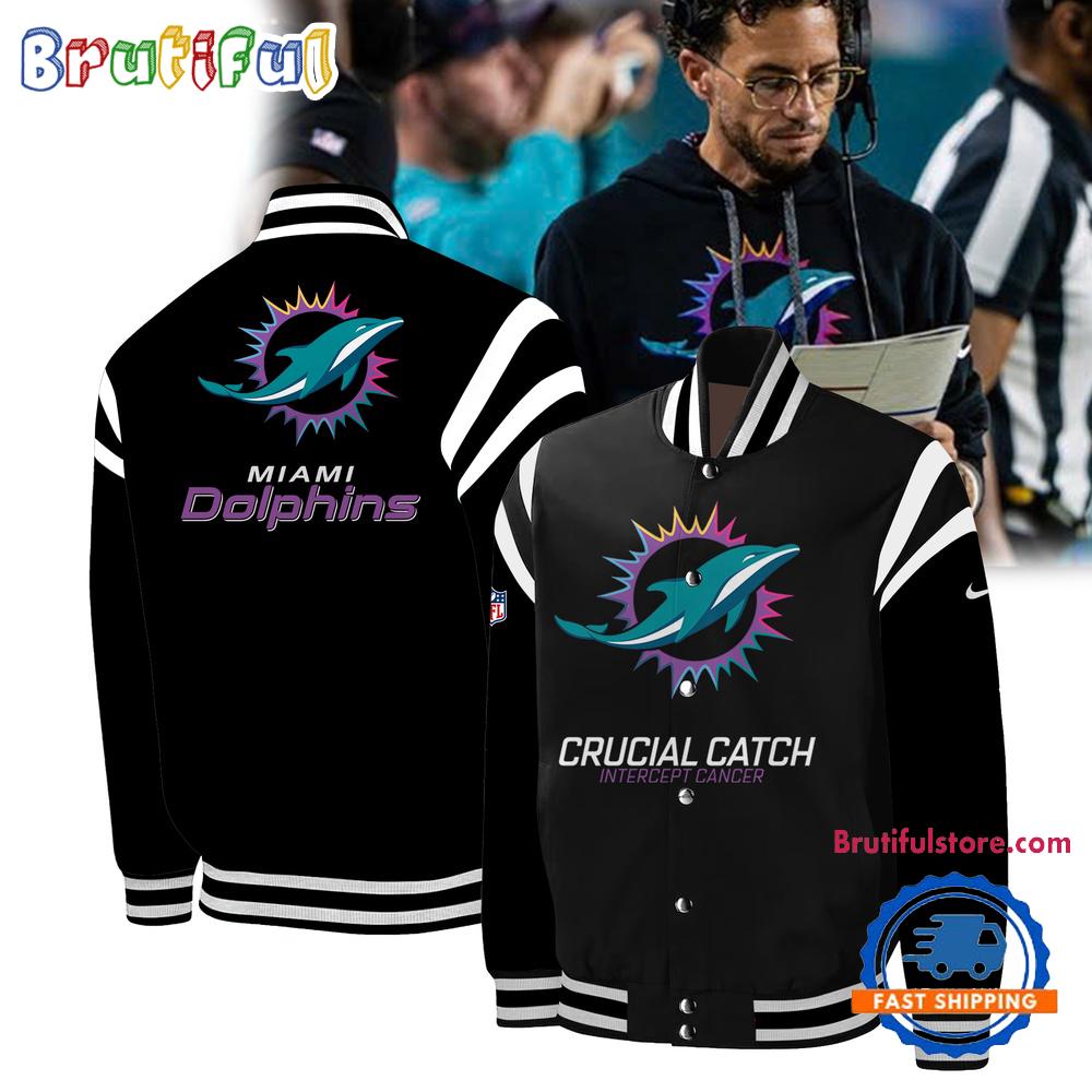 Miami Dolphins 2024 NFL Crucial Catch Baseball Jacket
