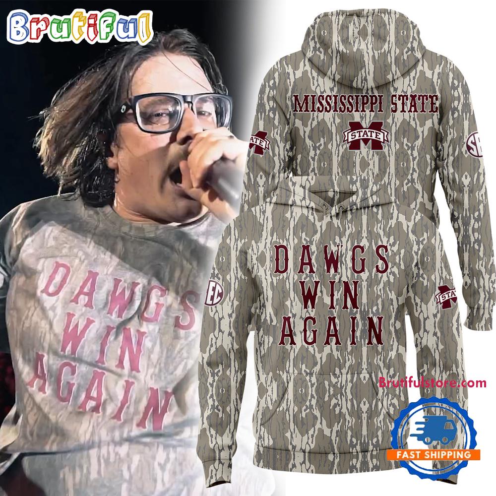 Mississippi State Bulldogs Football Hardy MSU Vintage Dawgs Win Again Camo Hoodie Shirt