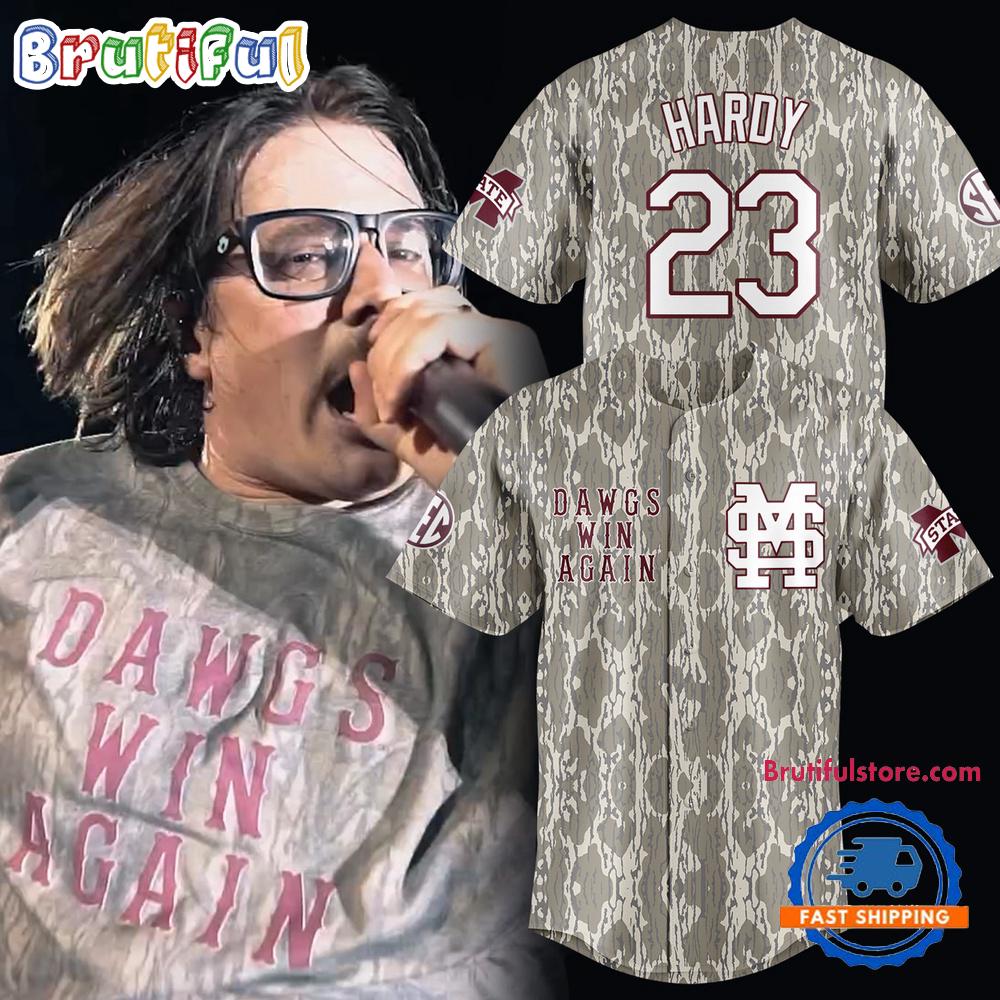 Mississippi State Bulldogs Football Hardy MSU Vintage Dawgs Win Again Camo Jersey Shirt
