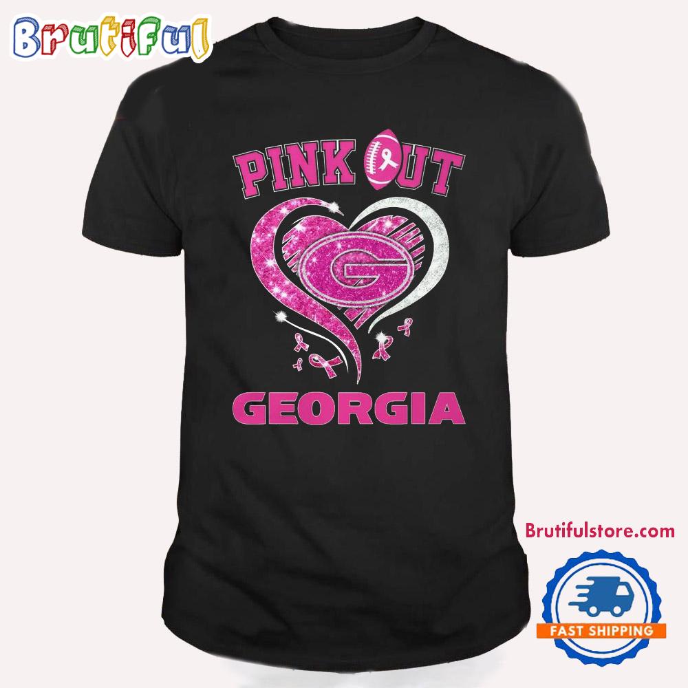NCAA Georgia Bulldogs Pink Out Breast Cancer 2024 T Shirt