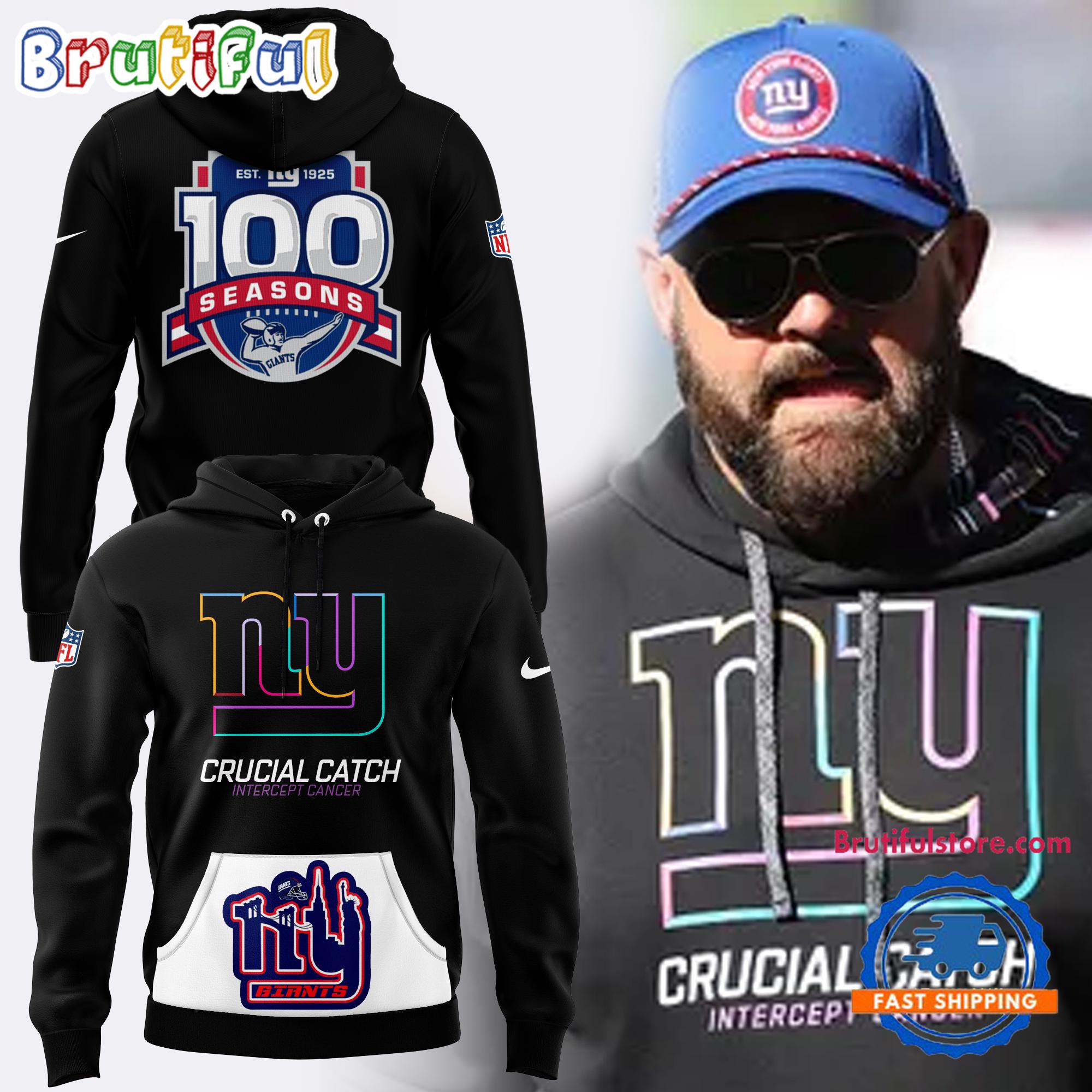 New York Giants Est 1925 NFL 100th Season Prime Time Crucial Catch New Hoodie