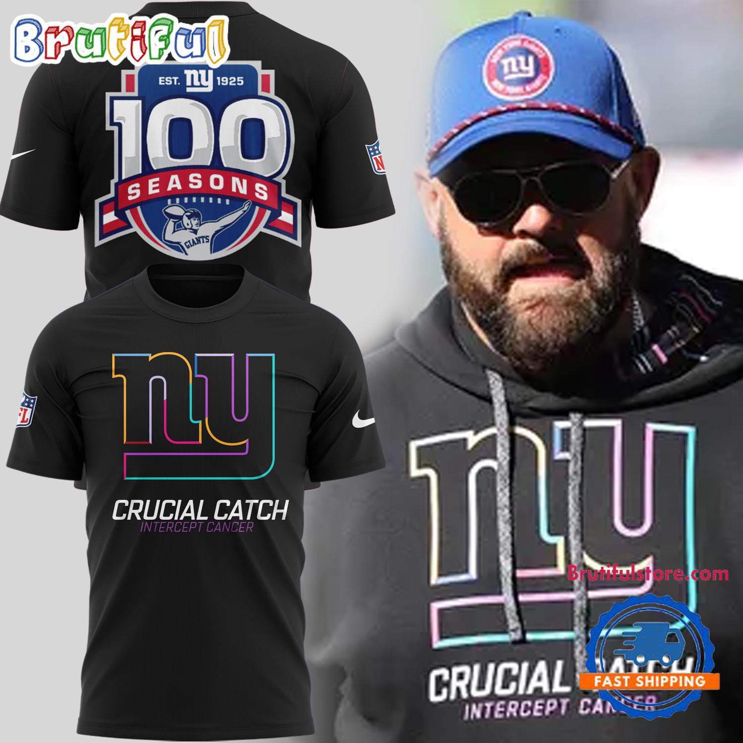 New York Giants Est 1925 NFL 100th Season Prime Time Crucial Catch New T Shirt
