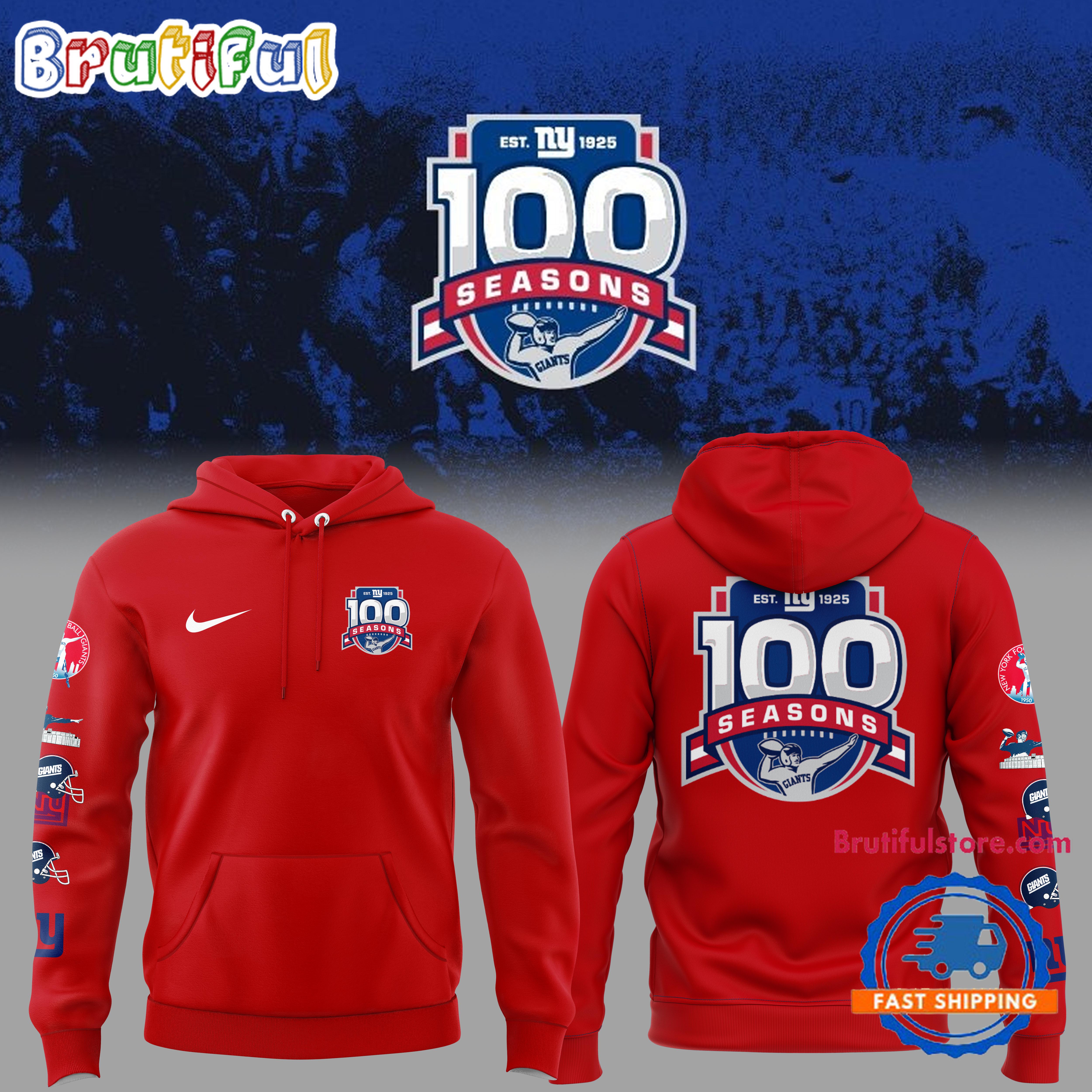 New York Giants Est 1925 NFL 100th Season Prime Time Limited New Hoodie Shirt