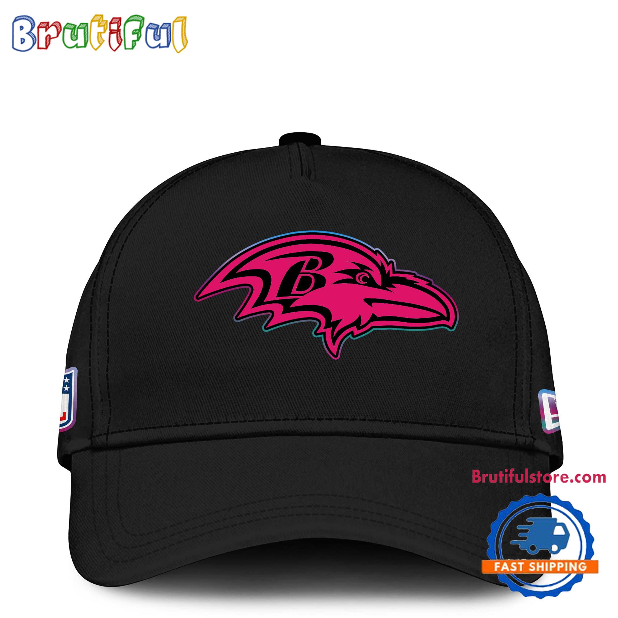 NFL Baltimore Ravens Crucial Catch Pink Breast Cancer Awareness New Football Cap Hats