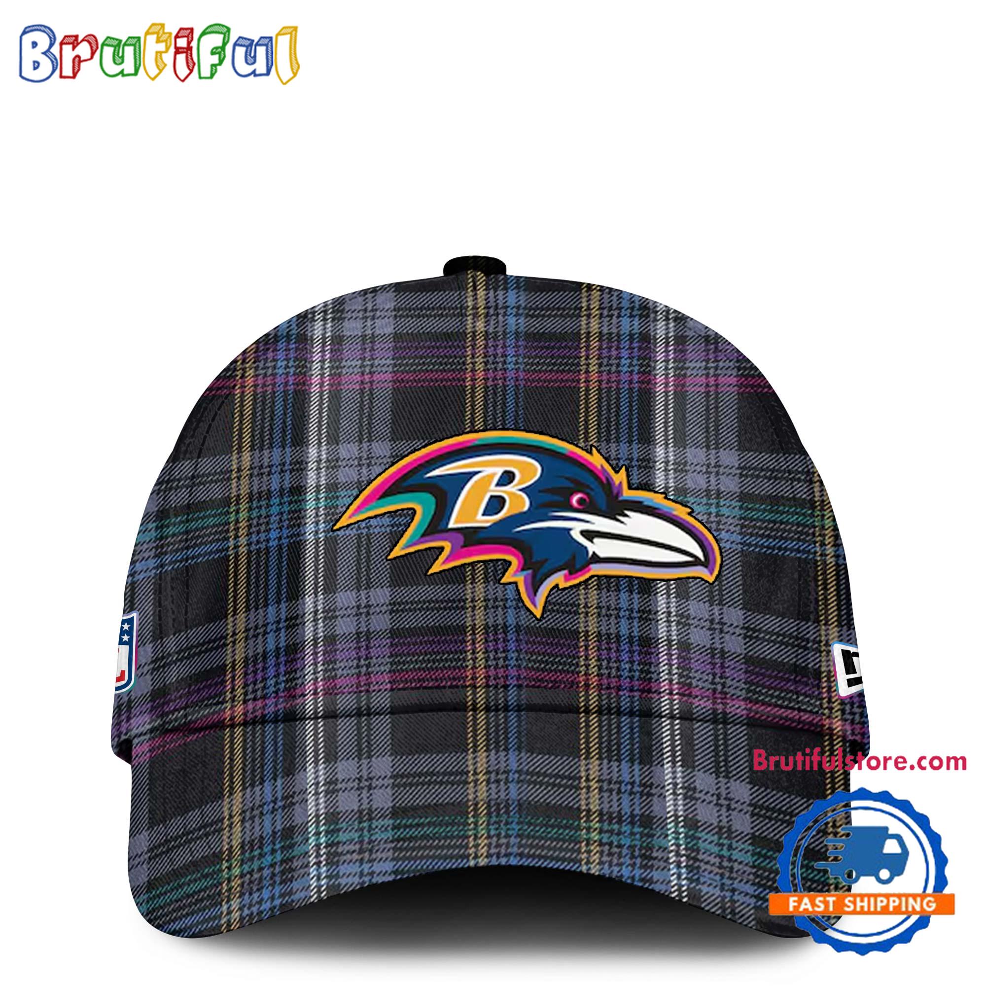 NFL Baltimore Ravens Football Crucial Catch Intercept Cancer Design New Cap Hats
