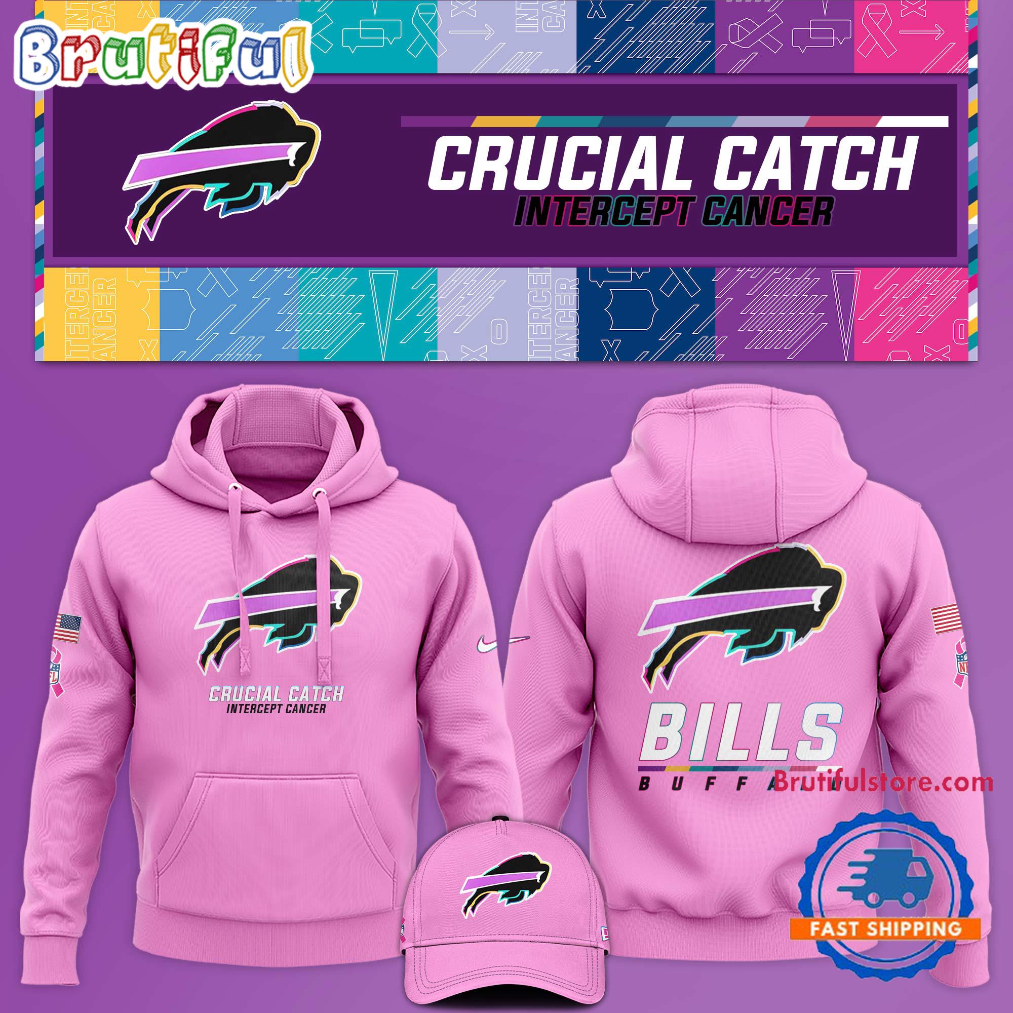 NFL Buffalo Bills Crucial Catch Pink Breast Cancer Awareness Limited Edition Hoodie