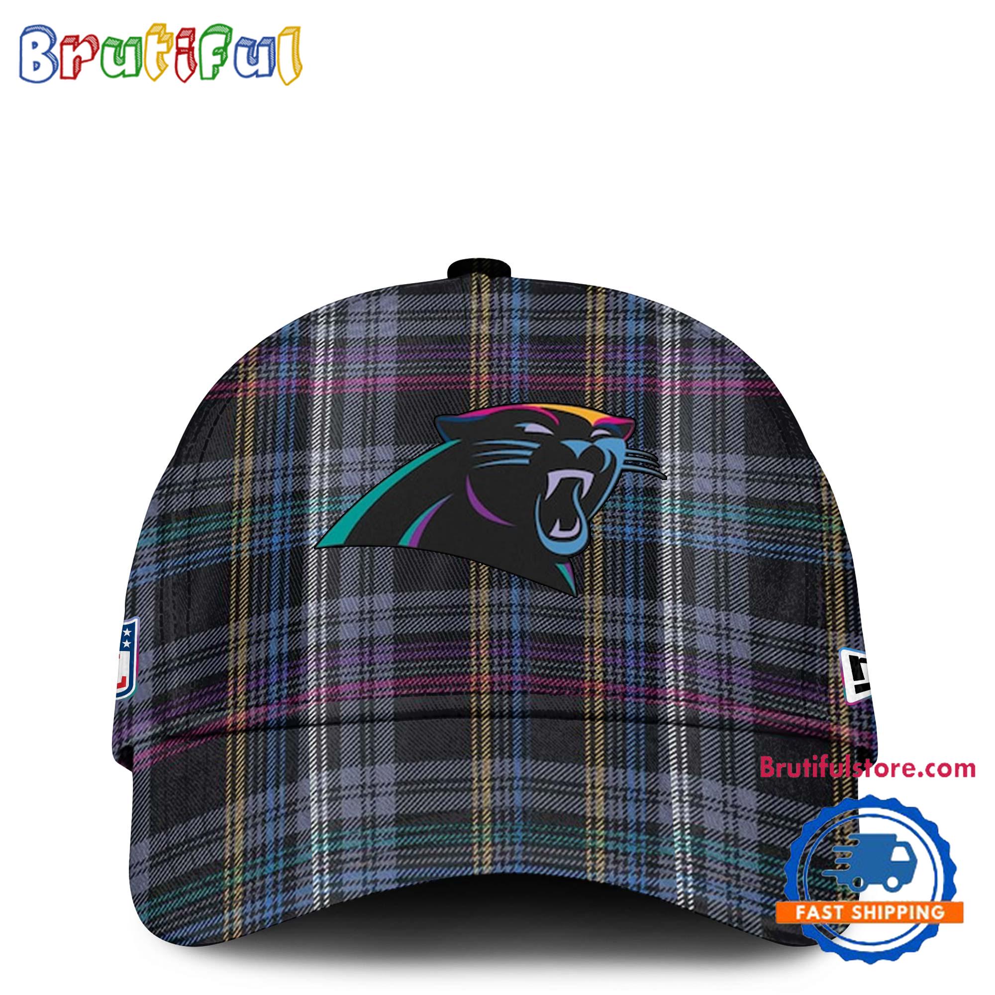NFL Carolina Panthers Football Crucial Catch Intercept Cancer Design New Cap Hats