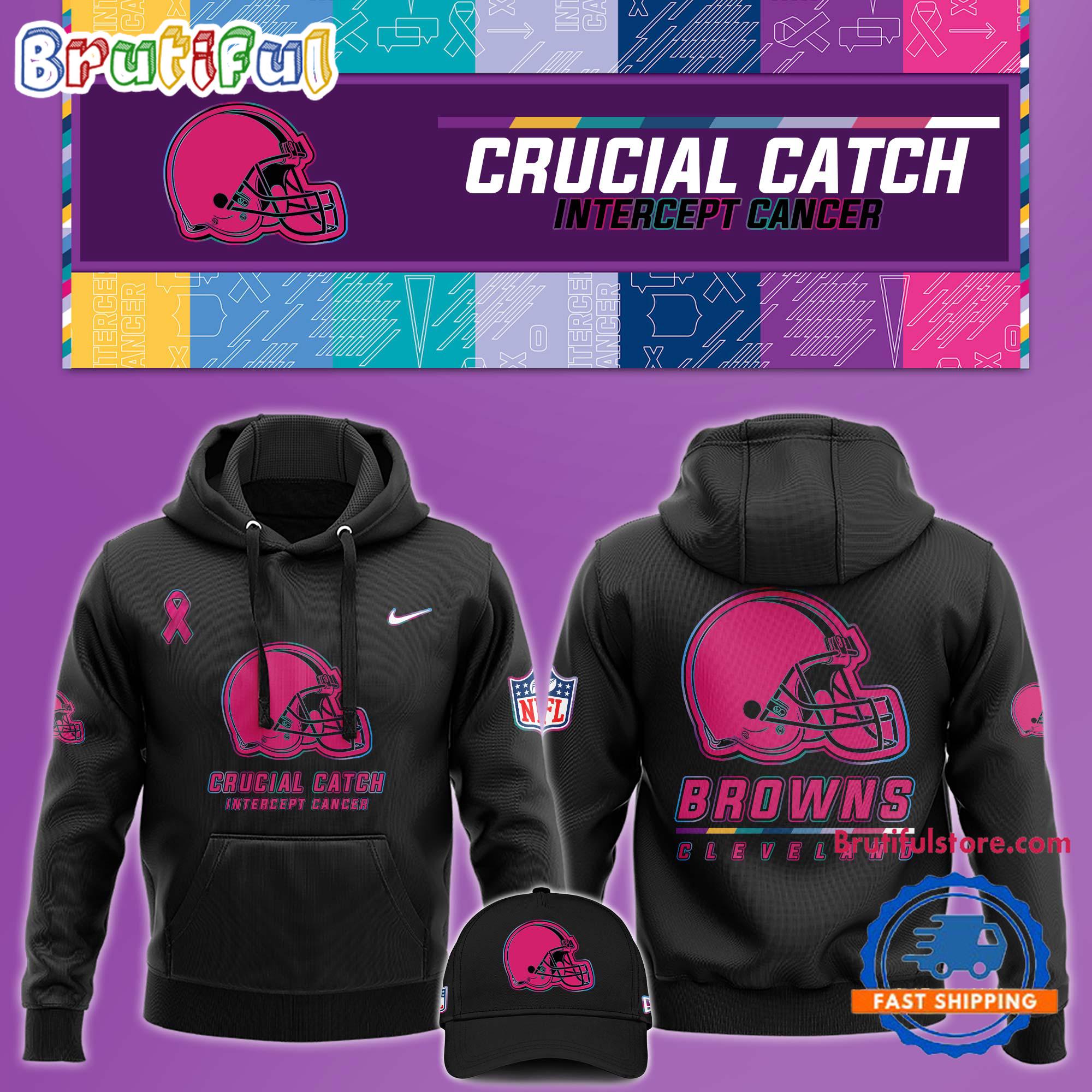 NFL Cleveland Browns Crucial Catch Pink Breast Cancer Awareness New Unisex Hoodie, Sweatshirt, T Shirt