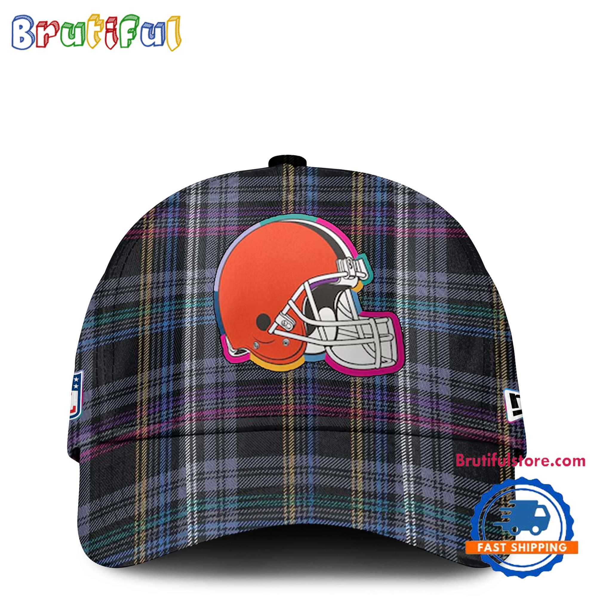 NFL Cleveland Browns Football Crucial Catch Intercept Cancer Design New Cap Hats
