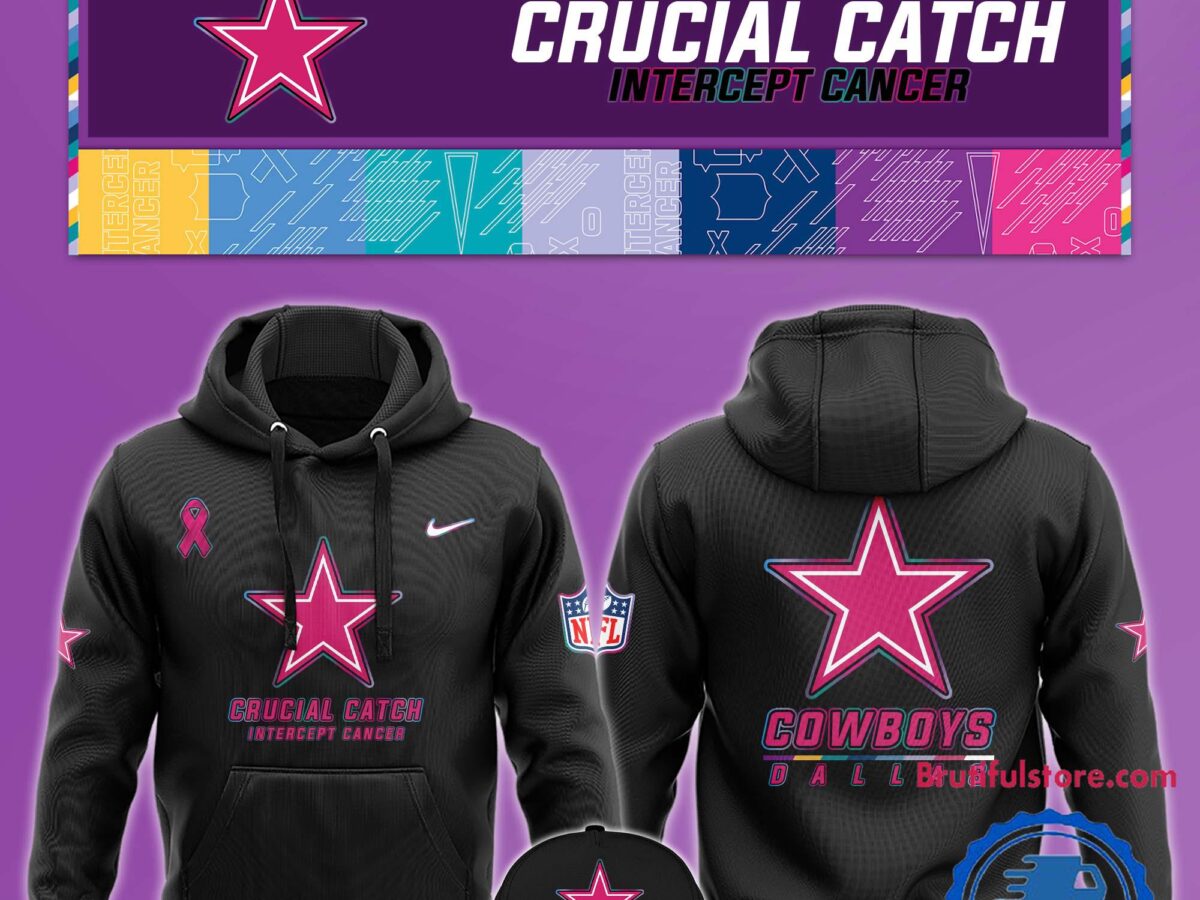 NFL Dallas Cowboys Crucial Catch Pink Breast Cancer Awareness New