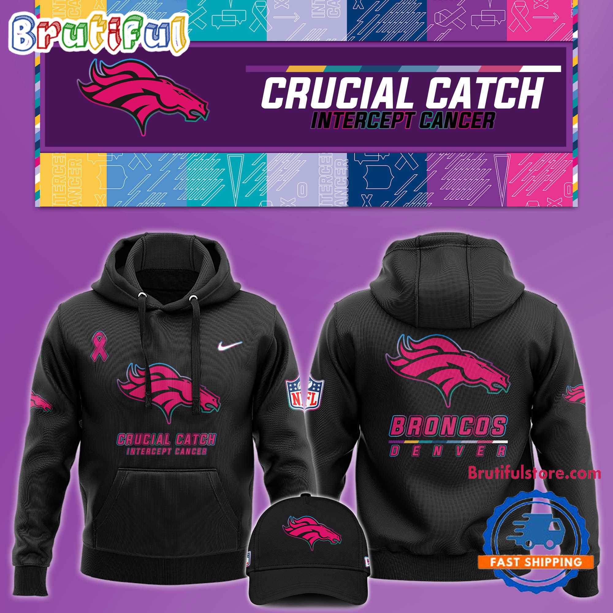 NFL Denver Broncos Crucial Catch Pink Breast Cancer Awareness New Unisex Hoodie, Sweatshirt, T Shirt