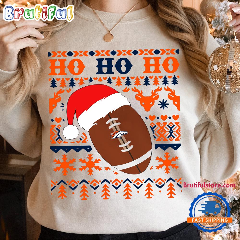 NFL Denver Broncos Football Santa Claus Hohoho Christmas Pattern Sweatshirt