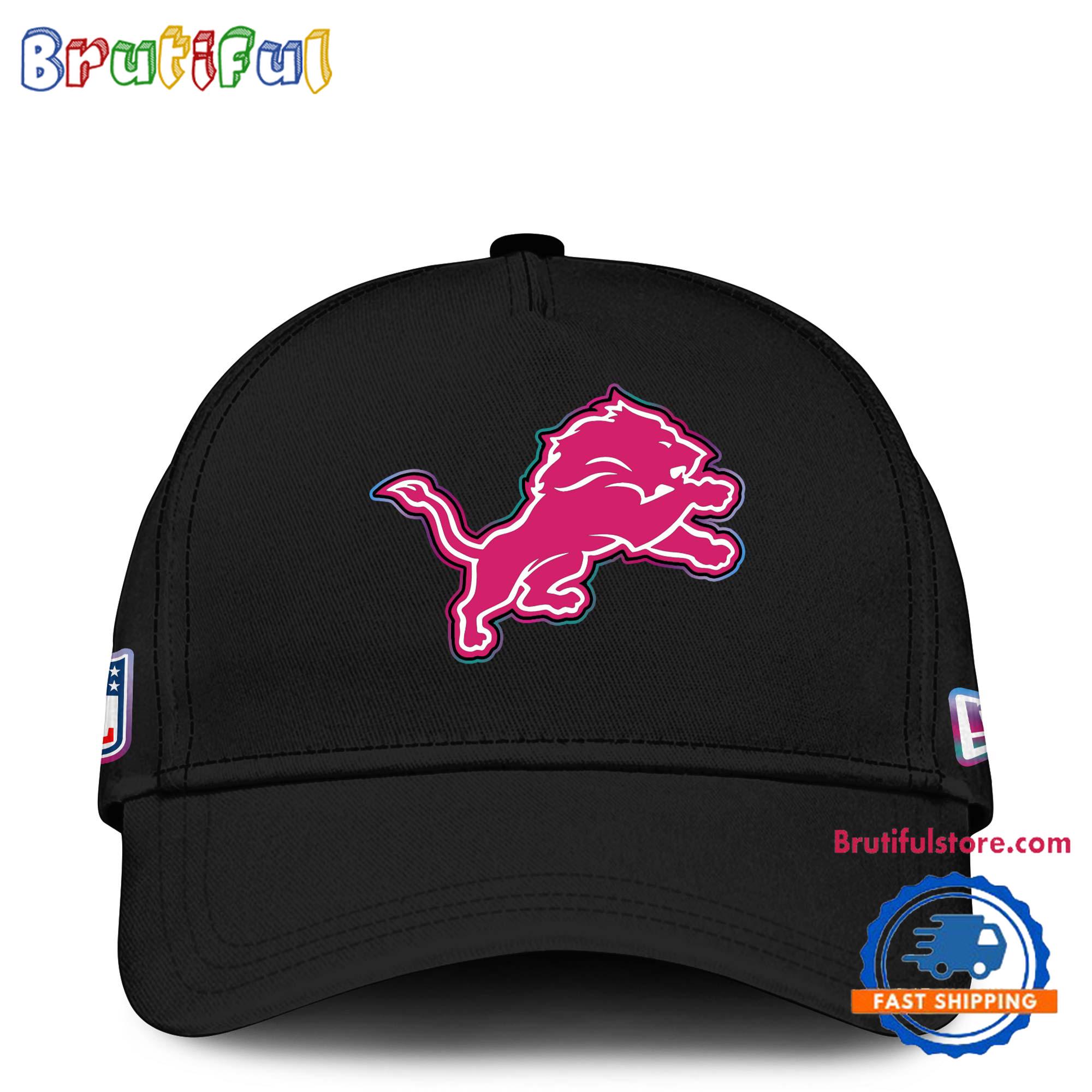 NFL Detroit Lions Crucial Catch Pink Breast Cancer Awareness New Football Cap Hats