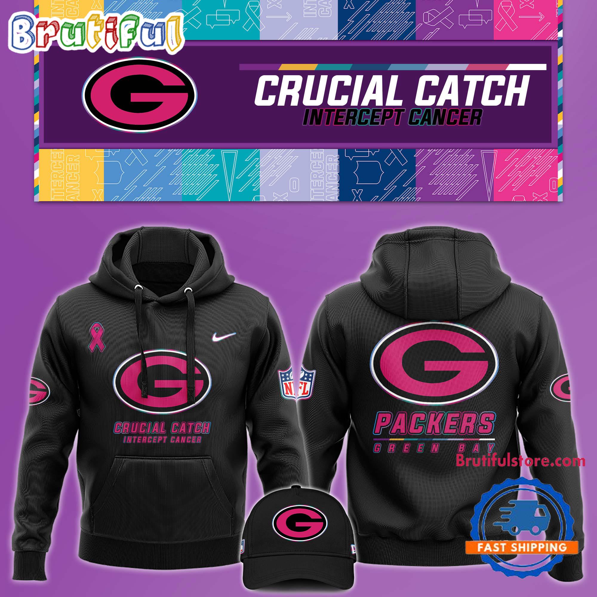 NFL Green Bay Packers Crucial Catch Pink Breast Cancer Awareness New Unisex Hoodie, Sweatshirt, T Shirt