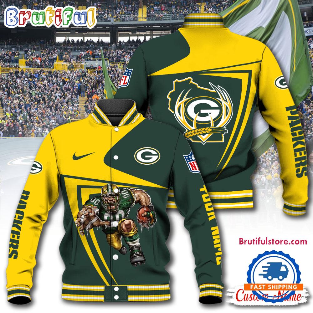 NFL Green Bay Packers Football Mascot Limited New Design Baseball Jacket