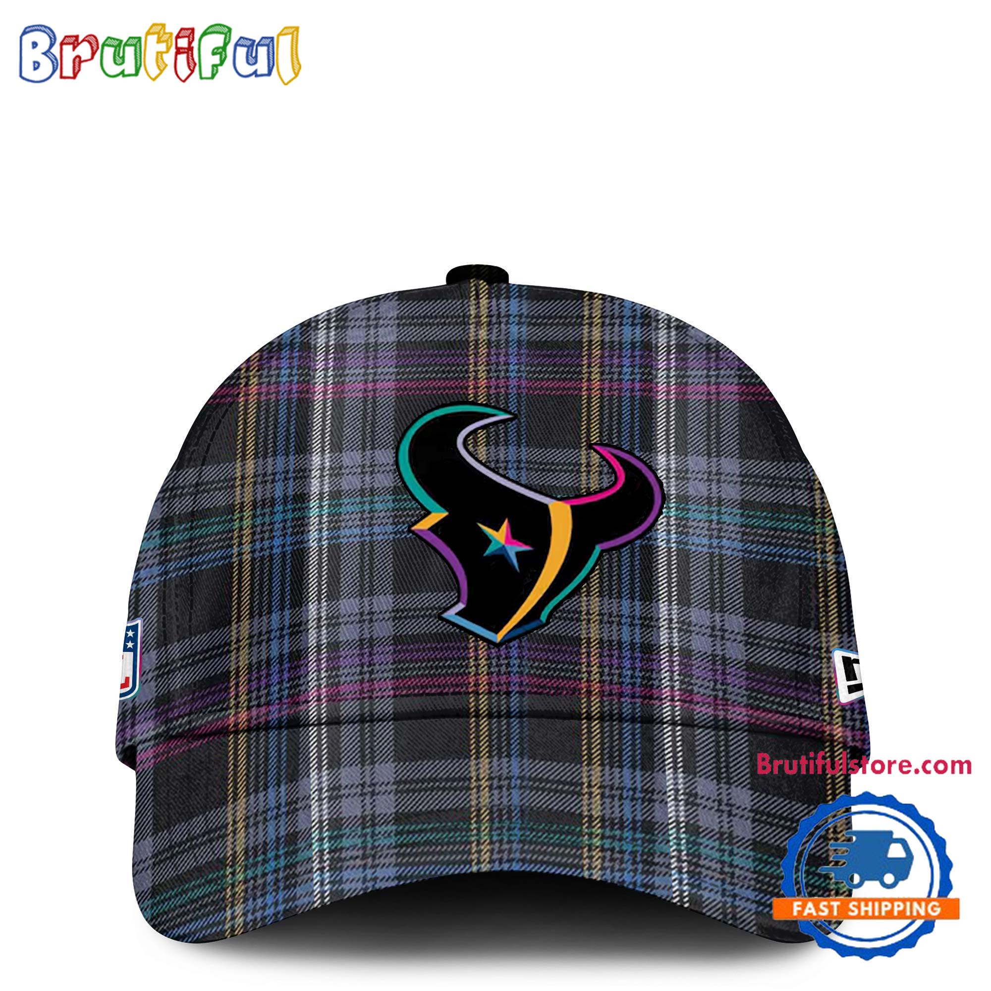 NFL Houston Texans Football Crucial Catch Intercept Cancer Design New Cap Hats