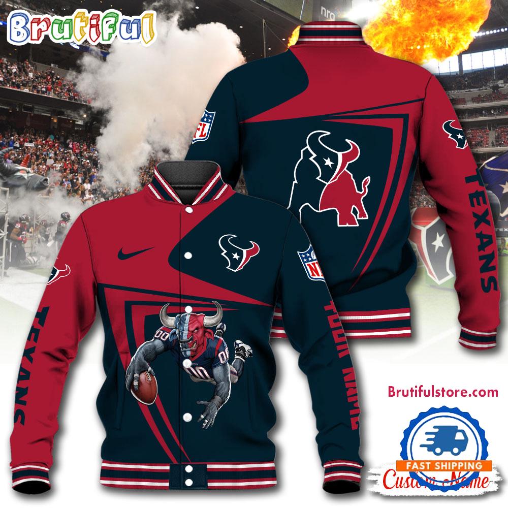 NFL Houston Texans Football Mascot Limited New Design Baseball Jacket