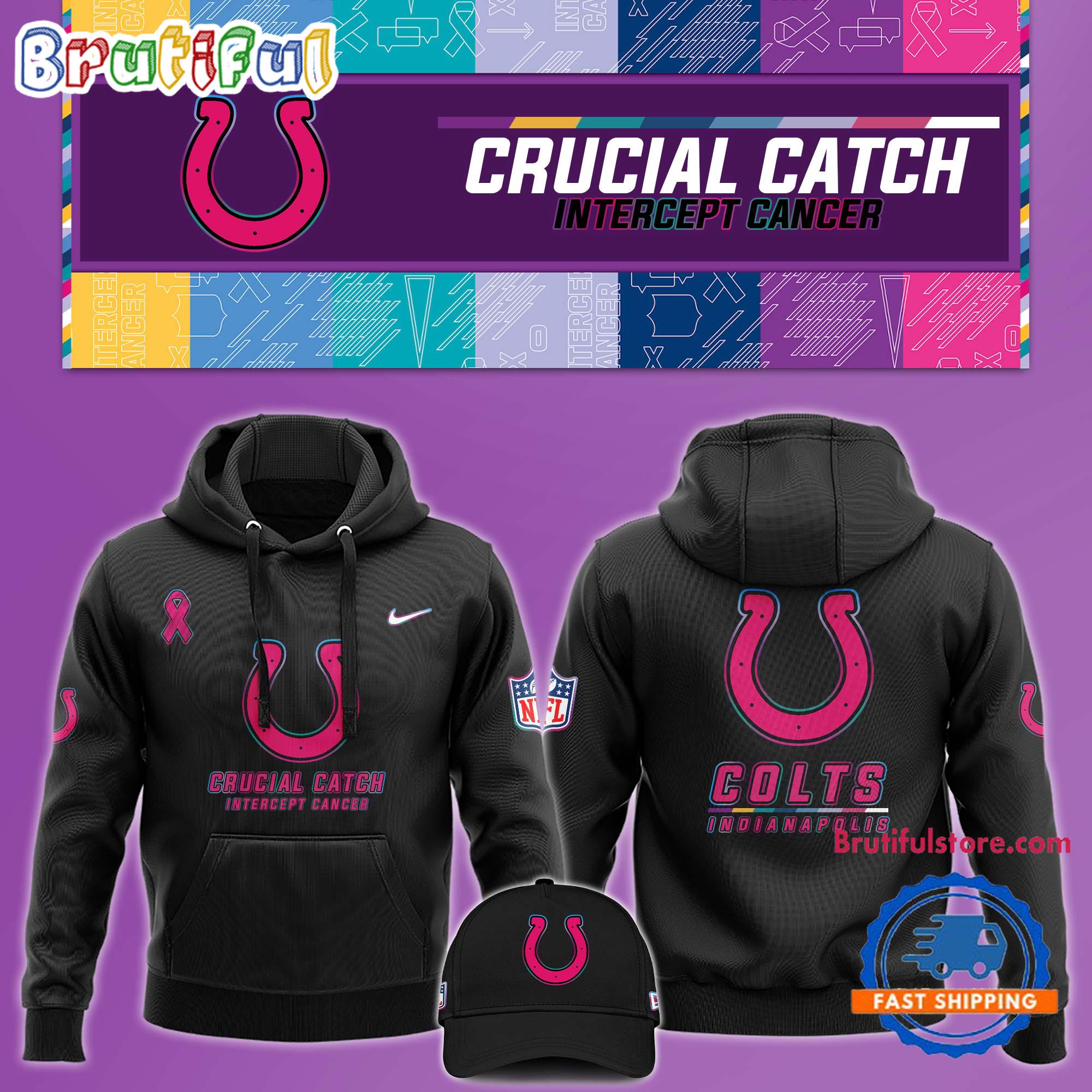 NFL Indianapolis Colts Crucial Catch Pink Breast Cancer Awareness New Unisex Hoodie, Sweatshirt, T Shirt