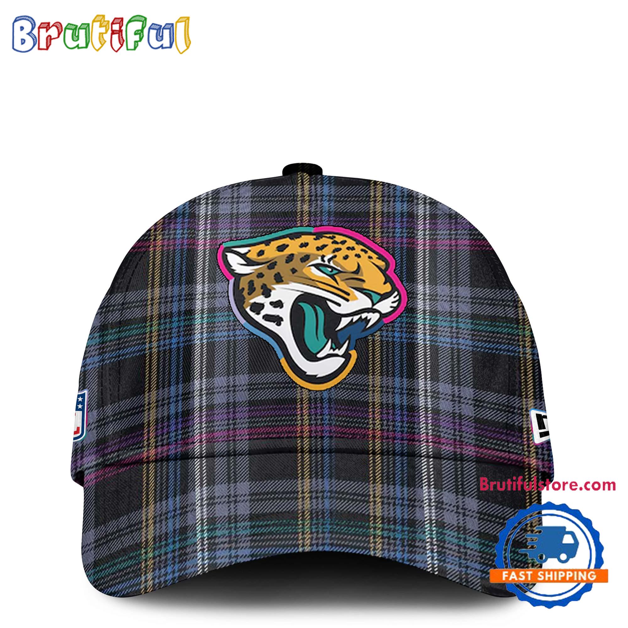 NFL Jacksonville Jaguars Football Crucial Catch Intercept Cancer Design New Cap Hats