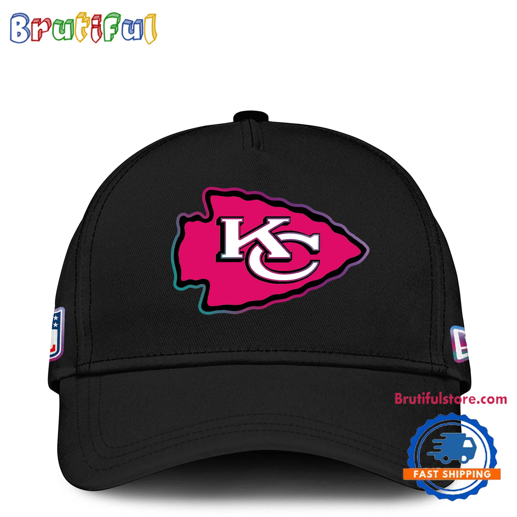 NFL Kansas City Chiefs Crucial Catch Pink Breast Cancer Awareness New Football Cap Hats