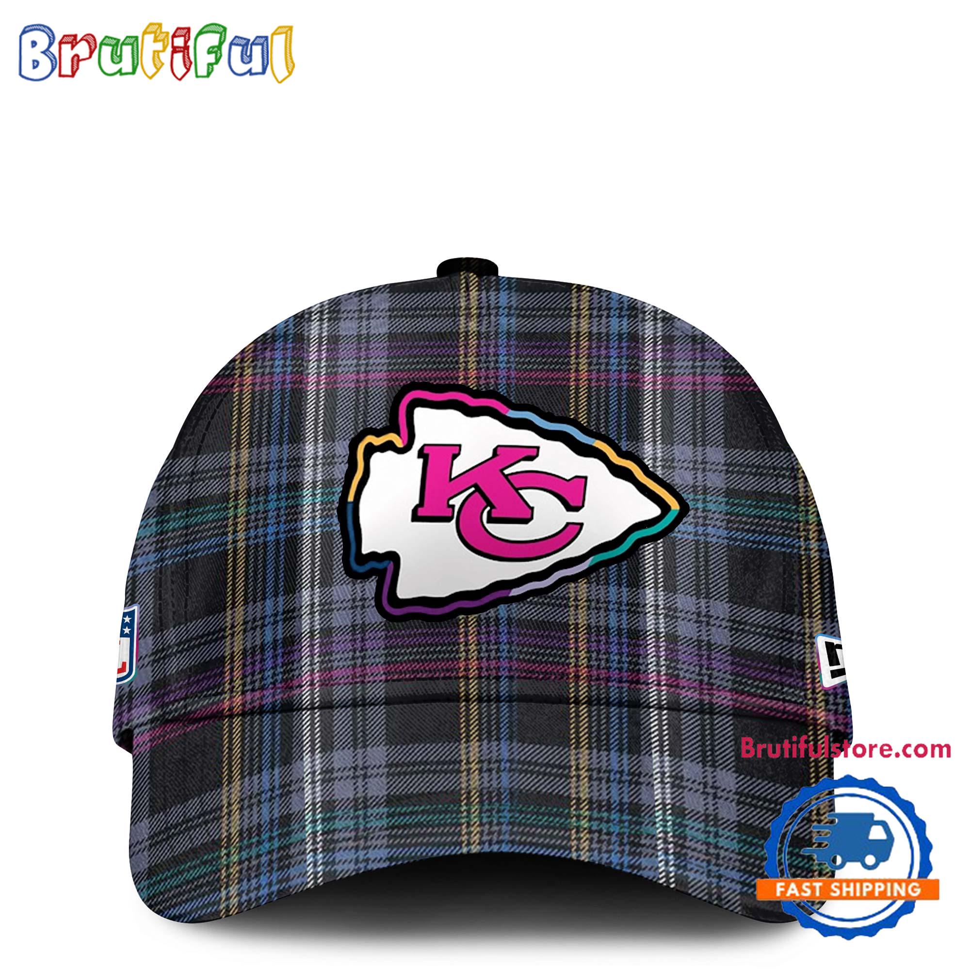 NFL Kansas City Chiefs Football Crucial Catch Intercept Cancer Design New Cap Hats