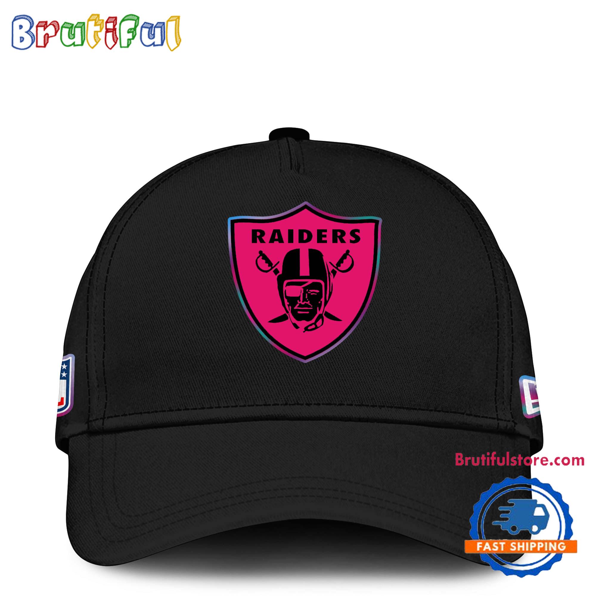 NFL Las Vegas Raiders Crucial Catch Pink Breast Cancer Awareness New Football Cap Hats
