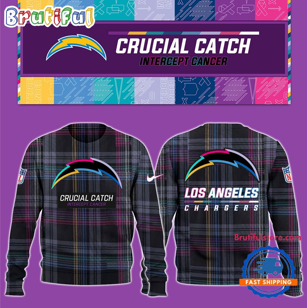 NFL Los Angeles Chargers Football Crucial Catch Intercept Cancer Design New Unisex Sweatshirt, Hoodie, TShirt
