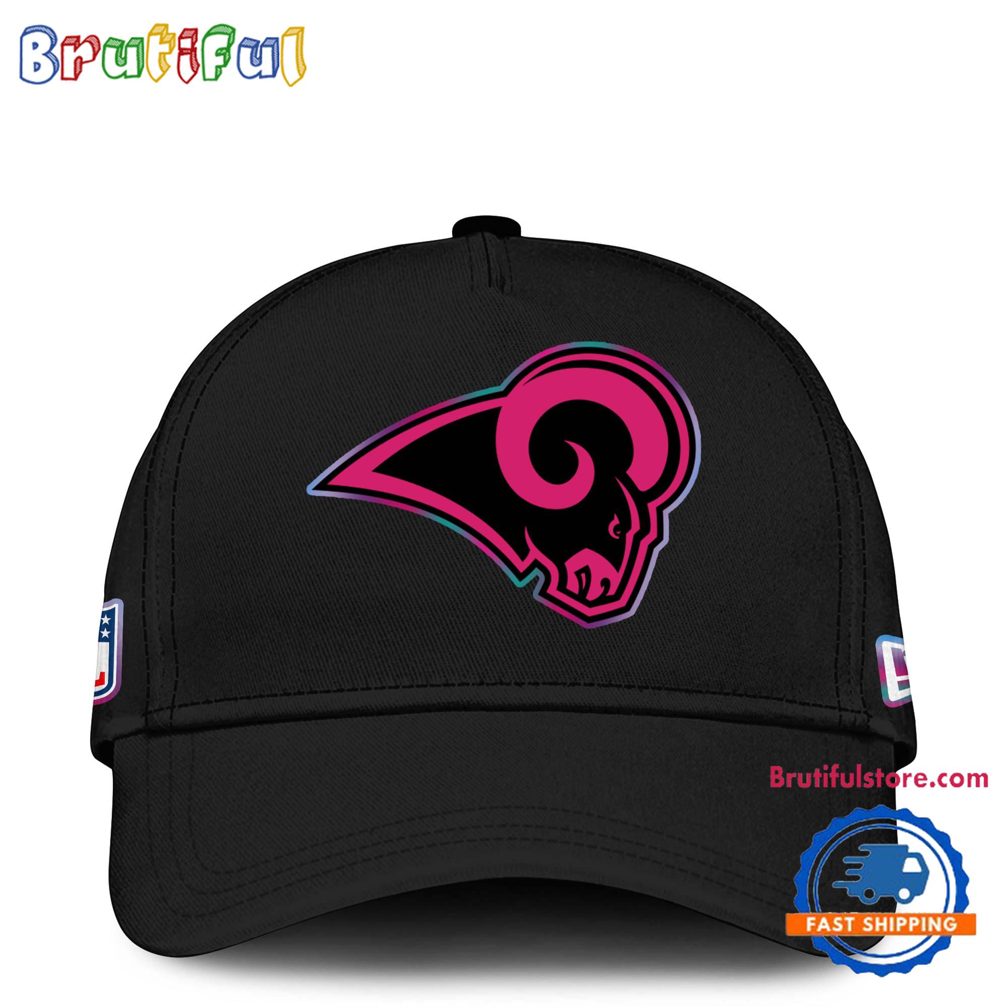 NFL Los Angeles Rams Crucial Catch Pink Breast Cancer Awareness New Football Cap Hats