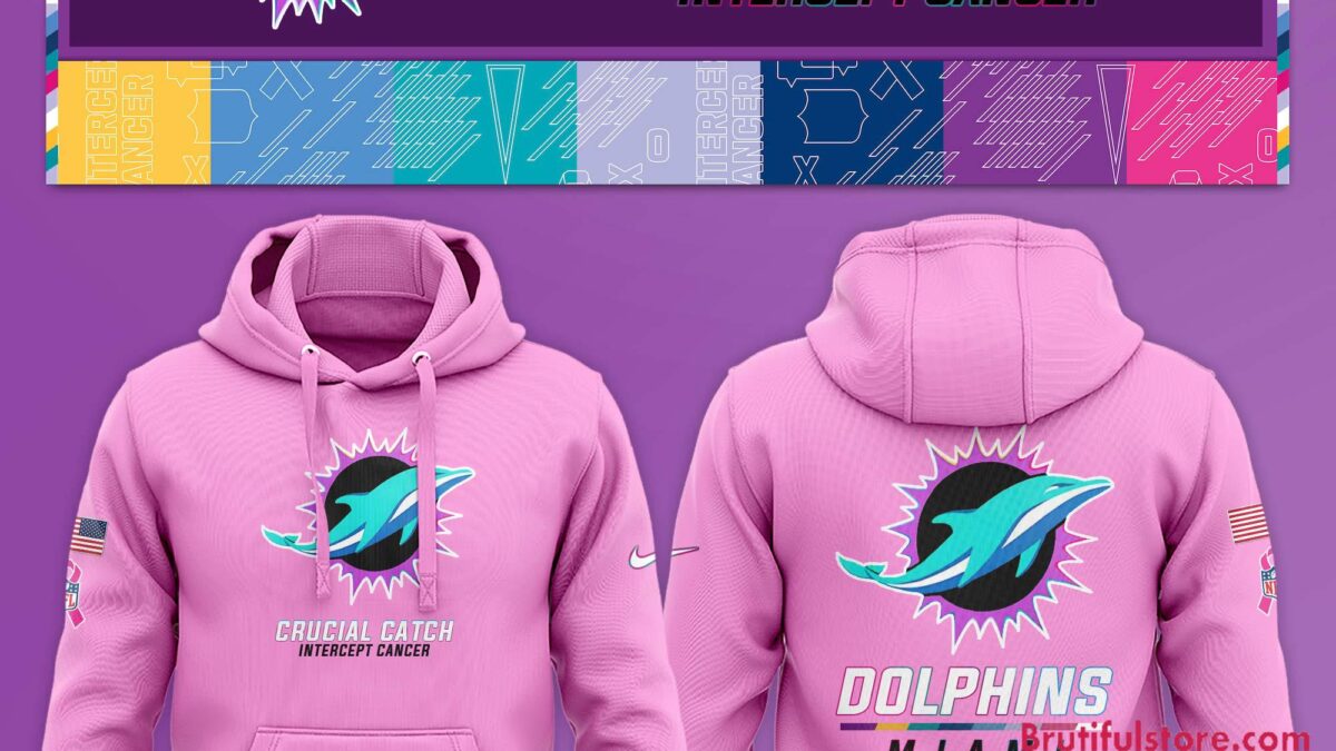 NFL Miami Dolphins Crucial Catch Pink Breast Cancer Awareness