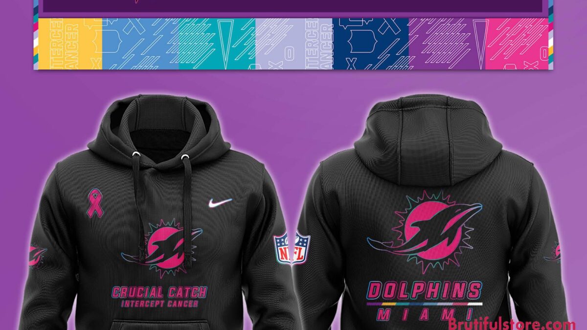 NFL Miami Dolphins Crucial Catch Pink Breast Cancer Awareness New