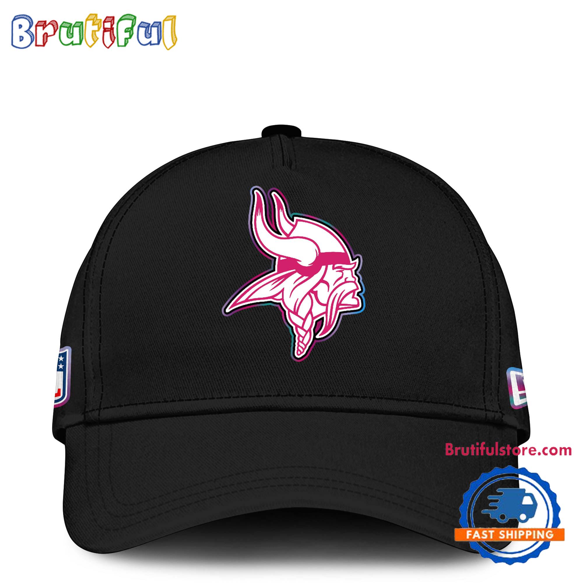 NFL Minnesota Vikings Crucial Catch Pink Breast Cancer Awareness New Football Cap Hats