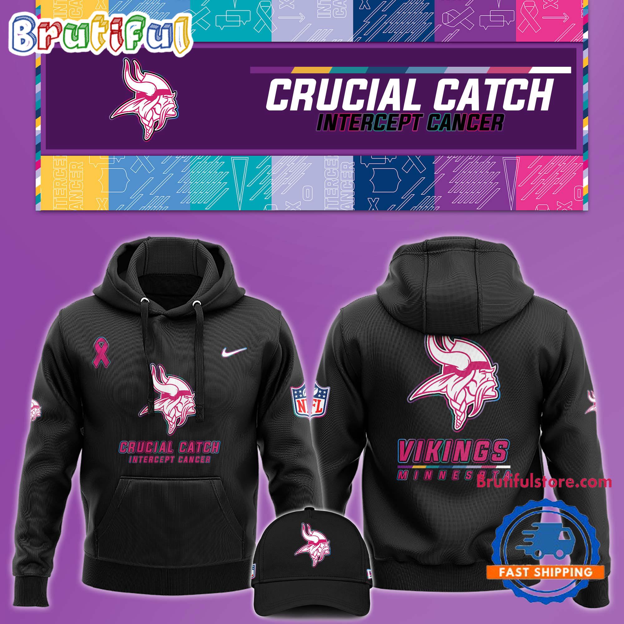 NFL Minnesota Vikings Crucial Catch Pink Breast Cancer Awareness New Unisex Hoodie, Sweatshirt, T Shirt