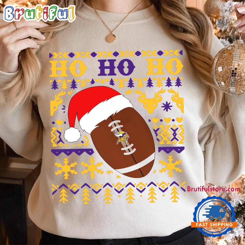 NFL Minnesota Vikings Football Santa Claus Hohoho Christmas Pattern Sweatshirt