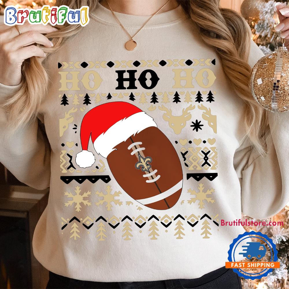 NFL New Orlean Saints Football Santa Claus Hohoho Christmas Pattern Sweatshirt