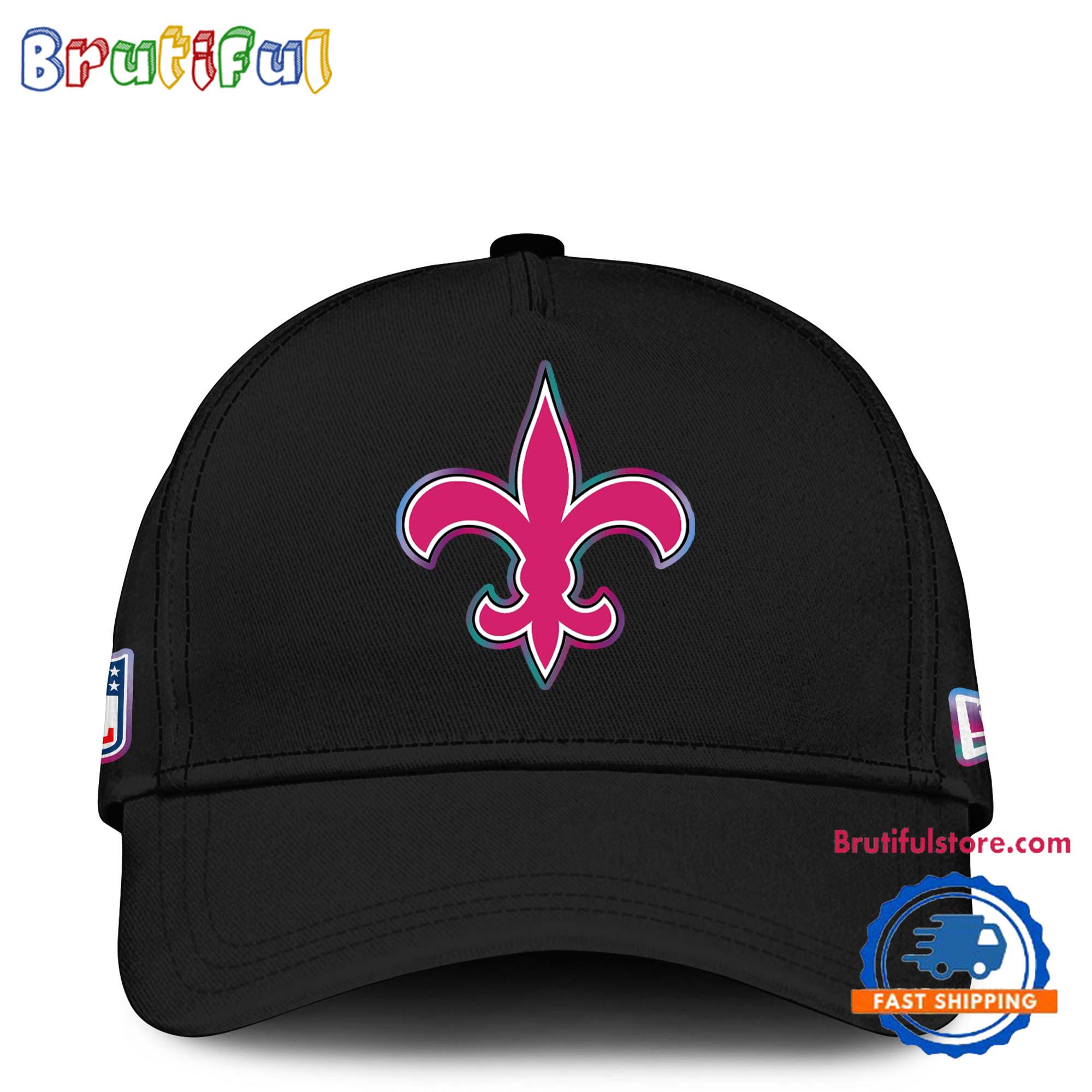 NFL New Orleans Saints Crucial Catch Pink Breast Cancer Awareness New Football Cap Hats