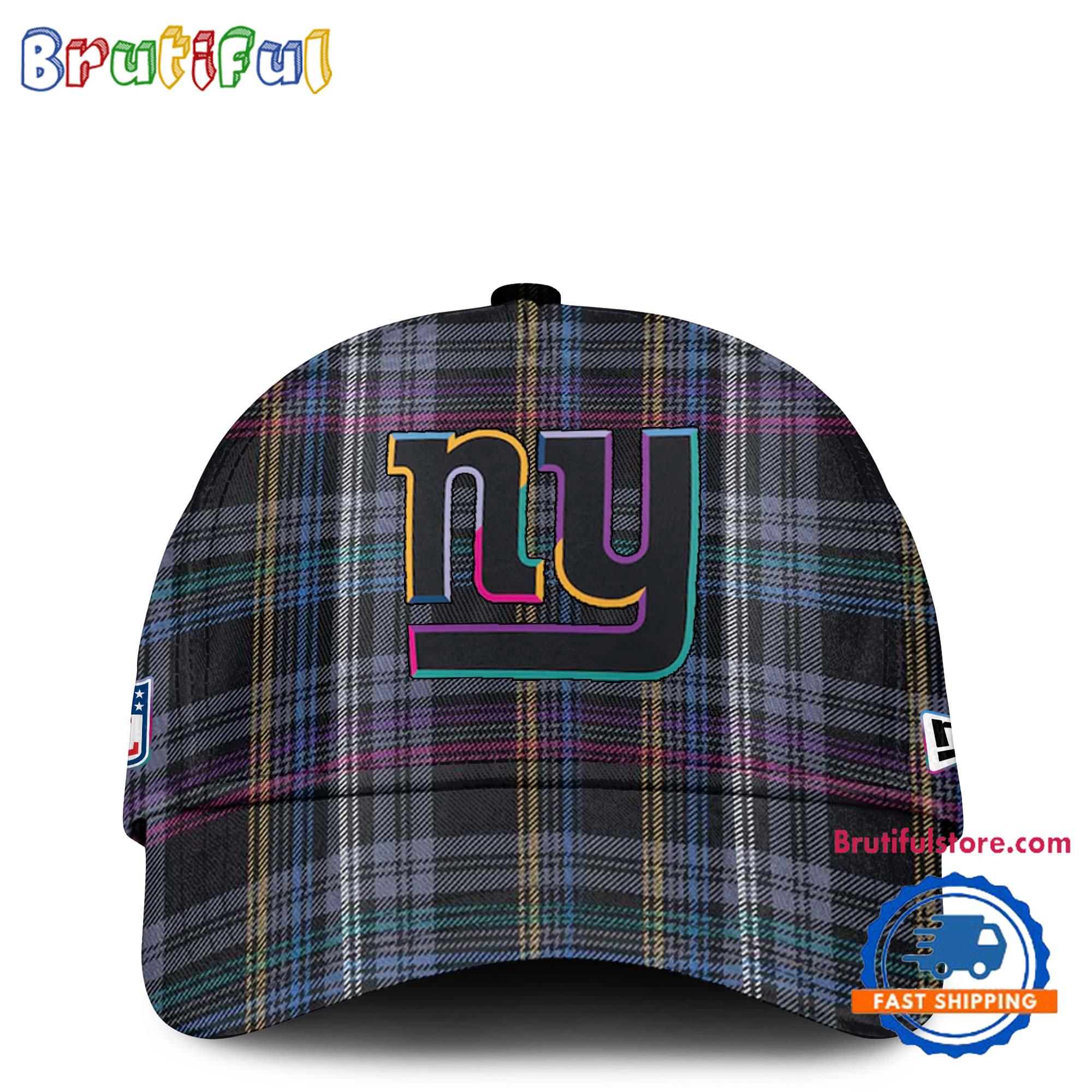 NFL New York Giants Football Crucial Catch Intercept Cancer Design New Cap Hats