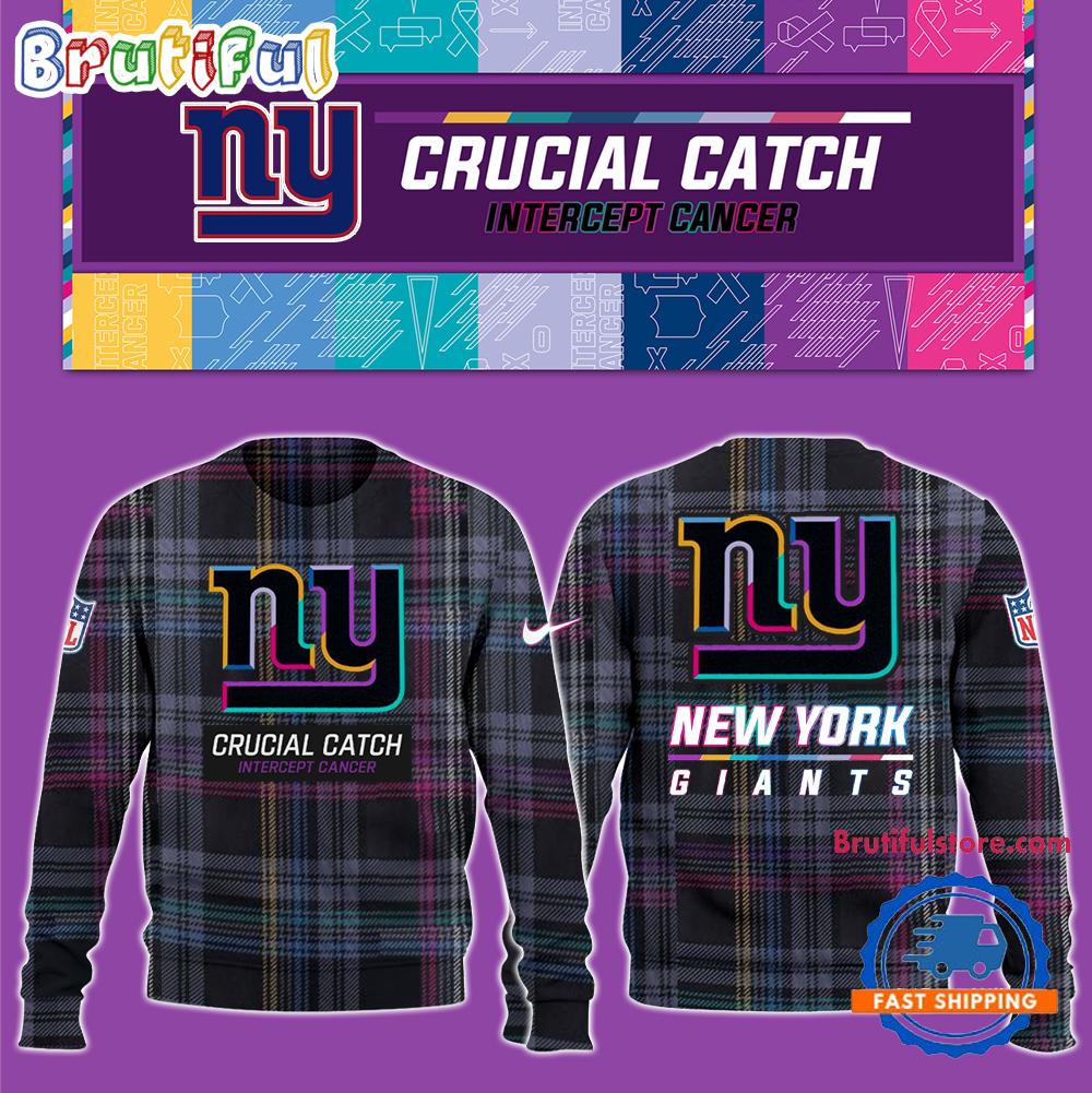 NFL New York Giants Football Crucial Catch Intercept Cancer Design New Unisex Sweatshirt, Hoodie, TShirt