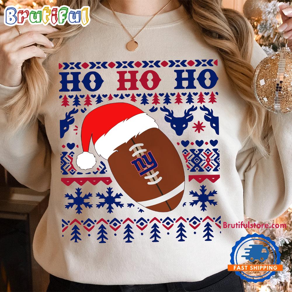 NFL New Yorrk Giants Football Santa Claus Hohoho Christmas Pattern Sweatshirt