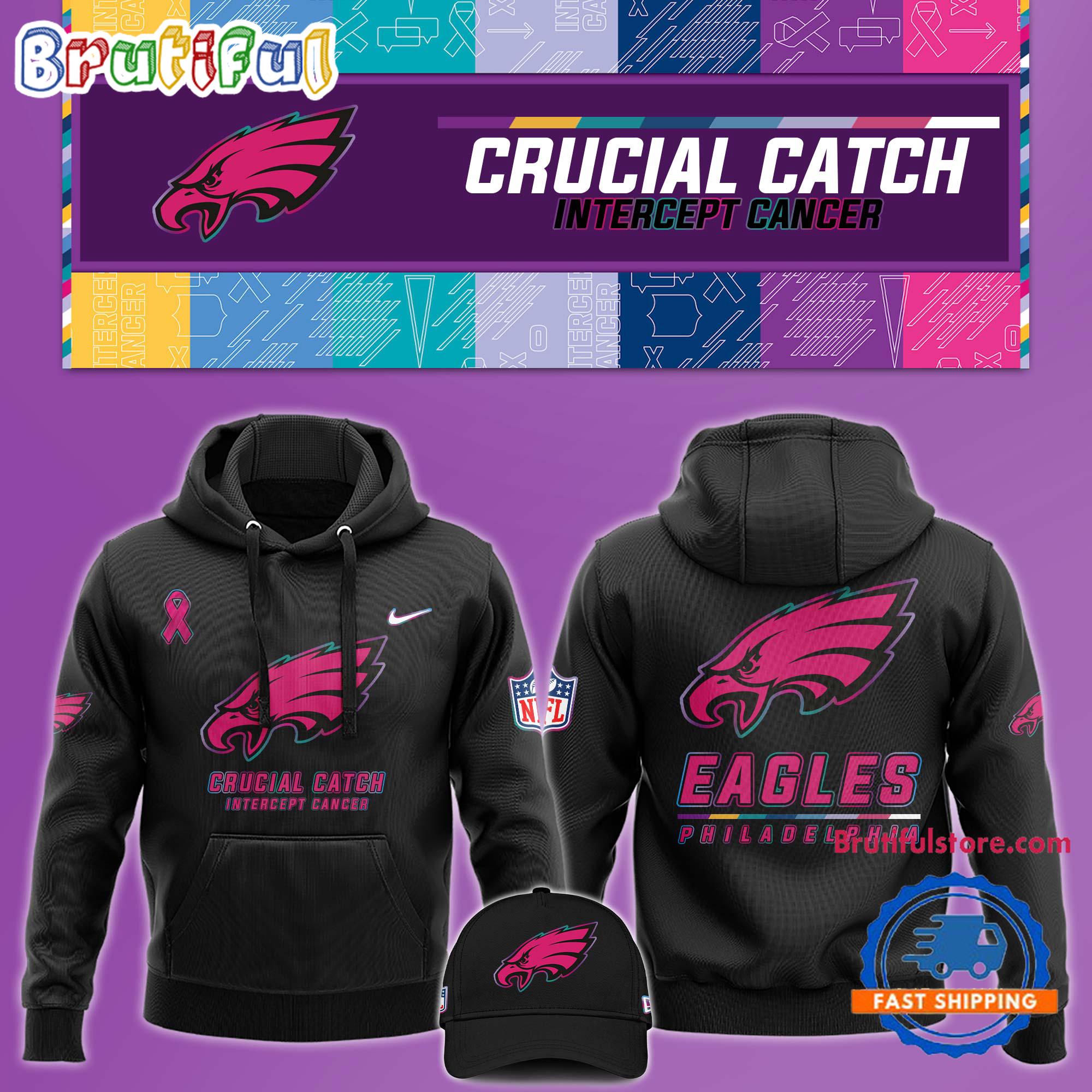 NFL Philadelphia Eagles Crucial Catch Pink Breast Cancer Awareness New Unisex Hoodie, Sweatshirt, T Shirt